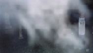 mist in cemetery